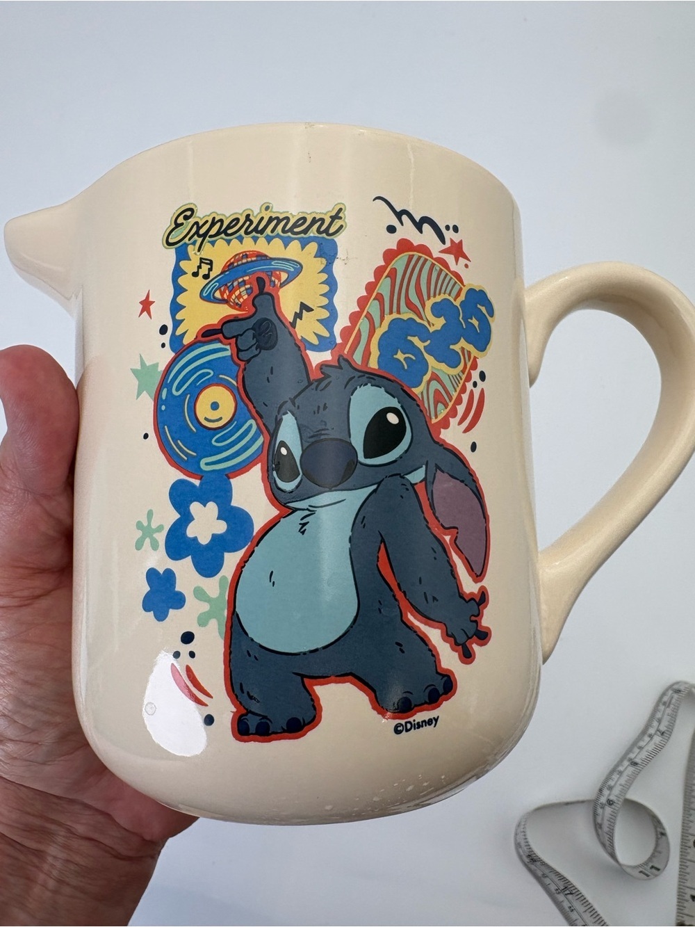 Ceramic Pitcher with Blue Stitch 'Experiment' Graphic - 32 oz. - Picture 7 of 10